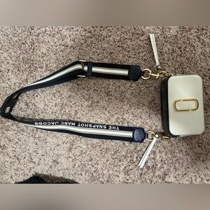 Marc Jacobs Black and Cream Snapshot Bag